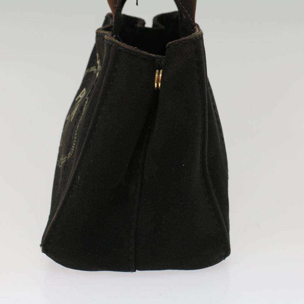 PRADA Canapa PM Hand Bag Canvas Black Auth 48253 - Picture 3 of 16
